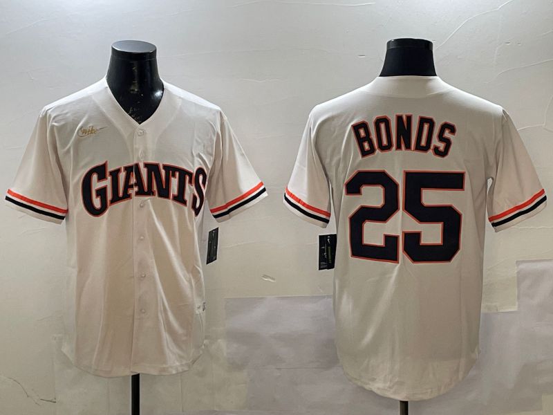 Men San Francisco Giants #25 Bonds Cream Throwback 2025 Nike MLB Jersey style 4->san francisco giants->MLB Jersey